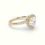 Heart Cut Halo Diamond Engagement Ring — Yellow Gold
