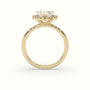 Heart Cut Halo Diamond Engagement Ring — Yellow Gold