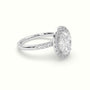 Oval Cut Halo Diamond Engagement Ring — White Gold