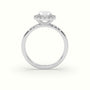 Oval Cut Halo Diamond Engagement Ring — White Gold