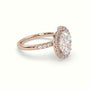 Oval Cut Halo Diamond Engagement Ring — Rose Gold