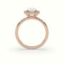 Oval Cut Halo Diamond Engagement Ring — Rose Gold