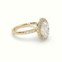 Oval Cut Halo Diamond Engagement Ring — Yellow Gold