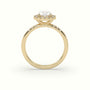 Oval Cut Halo Diamond Engagement Ring — Yellow Gold