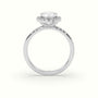 Pear Cut Halo Diamond Engagement Ring — White Gold