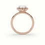 Pear Cut Halo Diamond Engagement Ring — Rose Gold