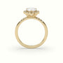 Pear Cut Halo Diamond Engagement Ring — Yellow Gold