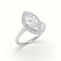 Marquise Cut Halo Diamond Engagement Ring — White Gold