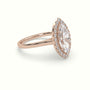 Marquise Cut Halo Diamond Engagement Ring — Rose Gold