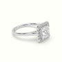 Princess Cut Halo Diamond Engagement Ring — White Gold