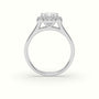 Princess Cut Halo Diamond Engagement Ring — White Gold