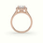 Princess Cut Halo Diamond Engagement Ring — Rose Gold