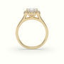 Princess Cut Halo Diamond Engagement Ring — Yellow Gold