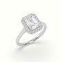 Radiant Cut Halo Diamond Engagement Ring — White Gold