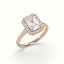 Radiant Cut Halo Diamond Engagement Ring — Rose Gold