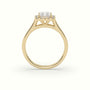 Radiant Cut Halo Diamond Engagement Ring — Yellow Gold