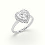 Heart Cut Halo Diamond Engagement Ring — White Gold