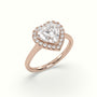 Heart Cut Halo Diamond Engagement Ring — Rose Gold
