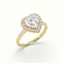 Heart Cut Halo Diamond Engagement Ring — Yellow Gold