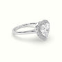 Heart Cut Halo Diamond Engagement Ring — White Gold