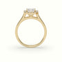 Emerald Cut Halo Diamond Engagement Ring — Yellow Gold