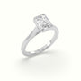Radiant Cut Diamond Bezel Set Engagement Ring — White Gold