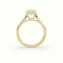 Radiant Cut Diamond Bezel Set Engagement Ring — Yellow Gold
