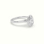 Oval Cut Diamond Bezel Set Engagement Ring — White Gold