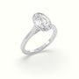 Oval Cut Diamond Bezel Set Engagement Ring — White Gold