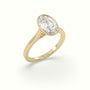 Oval Cut Diamond Bezel Set Engagement Ring — Yellow Gold