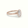 Oval Cut Diamond Bezel Set Engagement Ring — Rose Gold