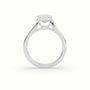 Emerald Cut Diamond Bezel Set Engagement Ring — White Gold