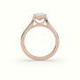 Emerald Cut Diamond Bezel Set Engagement Ring — Rose Gold