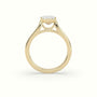 Emerald Cut Diamond Bezel Set Engagement Ring — Yellow Gold