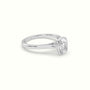 Cushion Cut Diamond Bezel Set Engagement Ring — White Gold