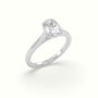Cushion Cut Diamond Bezel Set Engagement Ring — White Gold
