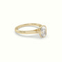 Cushion Cut Diamond Bezel Set Engagement Ring — Yellow Gold