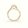 Cushion Cut Diamond Bezel Set Engagement Ring — Yellow Gold