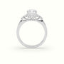 Asscher Cut Diamond Side Stone Engagement Ring — White Gold