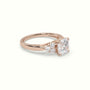 Asscher Cut Diamond Side Stone Engagement Ring — Rose Gold
