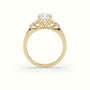 Asscher Cut Diamond Side Stone Engagement Ring — Yellow Gold