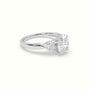 Oval Cut Diamond Side Stone Engagement Ring — White Gold