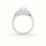 Oval Cut Diamond Side Stone Engagement Ring — White Gold