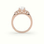 Oval Cut Diamond Side Stone Engagement Ring — Rose Gold