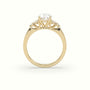 Oval Cut Diamond Side Stone Engagement Ring — Yellow Gold