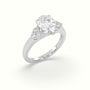 Pear Cut Diamond Side Stone Engagement Ring — White Gold