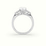 Pear Cut Diamond Side Stone Engagement Ring — White Gold