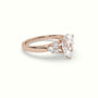 Pear Cut Diamond Side Stone Engagement Ring — Rose Gold