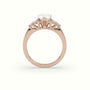 Pear Cut Diamond Side Stone Engagement Ring — Rose Gold