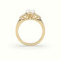Pear Cut Diamond Side Stone Engagement Ring — Yellow Gold